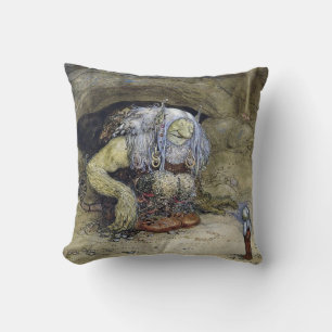 “Boy with Troll” by John Bauer Cushion