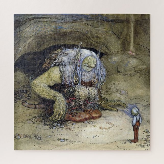 “Boy with Troll” by John Bauer Jigsaw Puzzle (Vertical)