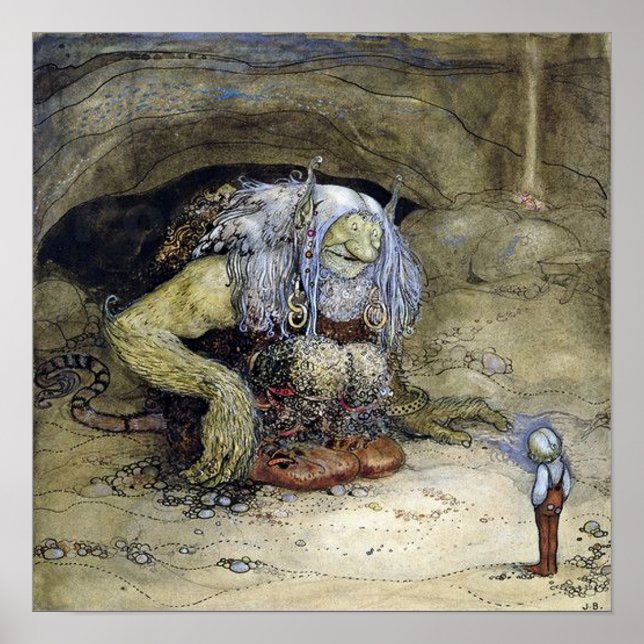 “Boy with Troll” by John Bauer Poster (Front)
