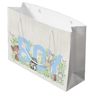 Boy Woodland Baby Shower Large Gift Bag