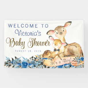 Boy Woodland Deer Baby Shower Banner