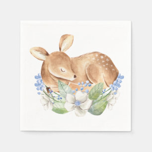 Boy Woodland Deer Baby Shower Paper Napkins
