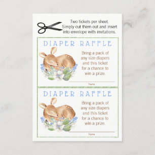Boy Woodland Deer Diaper Raffle Tickets Invitation