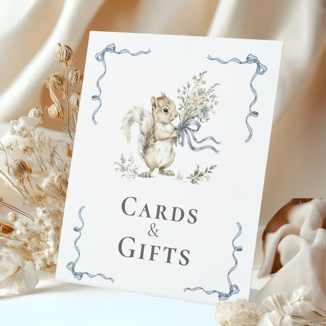 Boy Woodland Squirrel Cards Gifts Sign Baby Shower (Creator Uploaded)