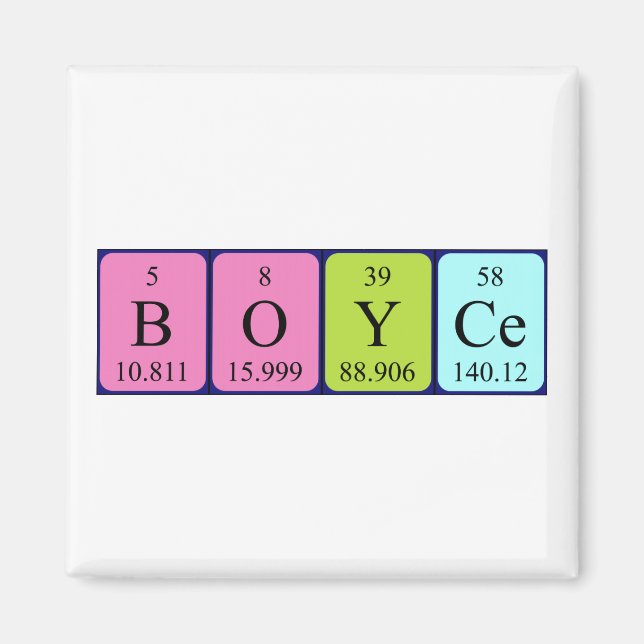 Boyce periodic table name magnet (Front)