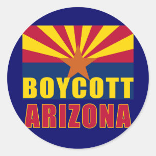 BOYCOTT ARIZONA Tshirts, Buttons, Hoodies Classic Round Sticker