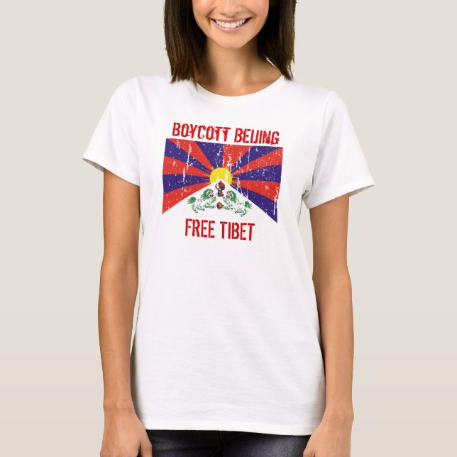 Boycott Beijing Free Tibet T-shirt (Front)