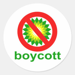 Boycott BP Classic Round Sticker
