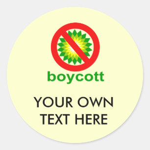 Boycott BP Classic Round Sticker