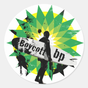 Boycott bp classic round sticker
