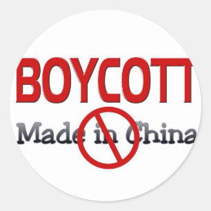 BOYCOTT  MADE IN CHINA CLASSIC ROUND STICKER