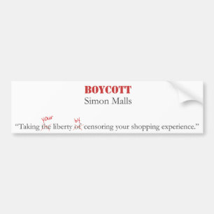 Boycott Simon Malls Bumper Sticker