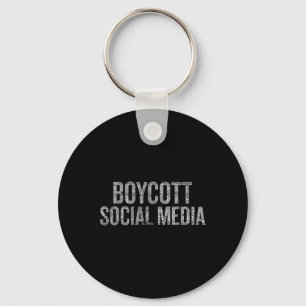 Boycott Social Media Distressed Key Ring