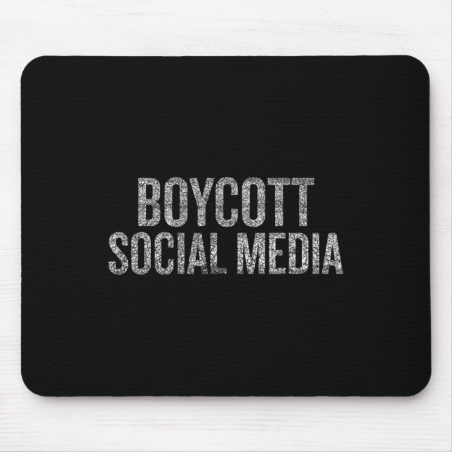 Boycott Social Media Distressed  Mouse Mat (Front)