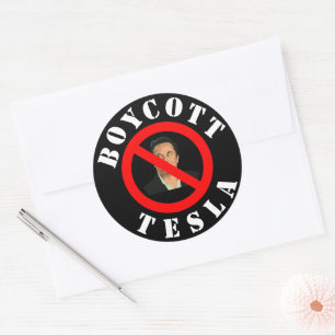 Boycott Tesla Sticker