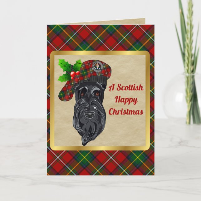 Boyd Badge & Tartan Personalised Xmas Card (Front)