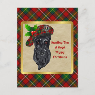 Boyd Clan Badge & Tartan Christmas Postcard