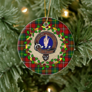Boyd Clan Badge & Tartan Personalised Xmas Ceramic Tree Decoration
