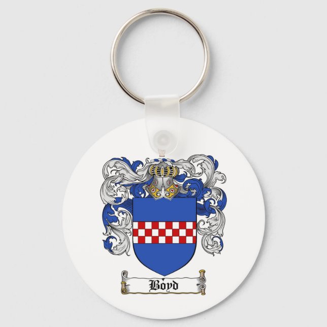 BOYD FAMILY CREST -  BOYD COAT OF ARMS KEY RING (Front)