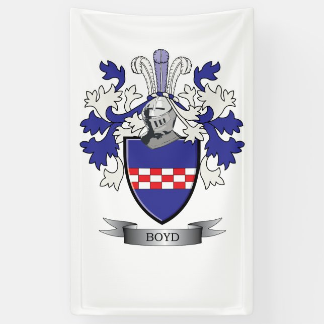 Boyd Family Crest Coat of Arms Banner (Vertical)