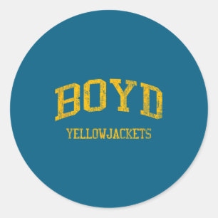 Boyd High School Hs Boyd Classic Round Sticker