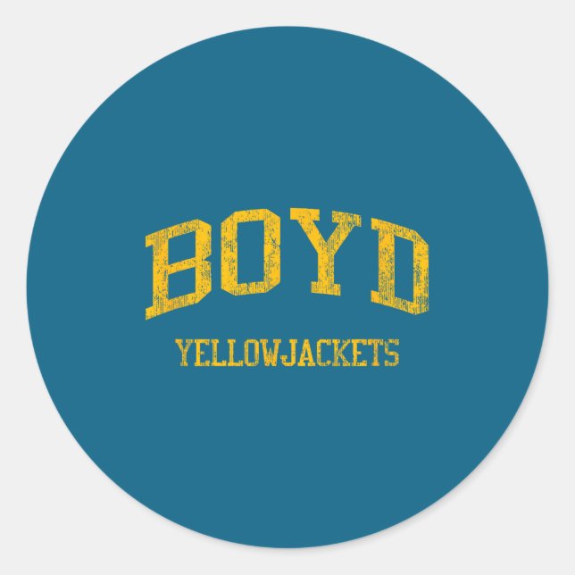 Boyd High School Hs Boyd Classic Round Sticker (Front)