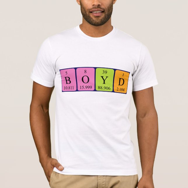 Boyd periodic table name shirt (Front)