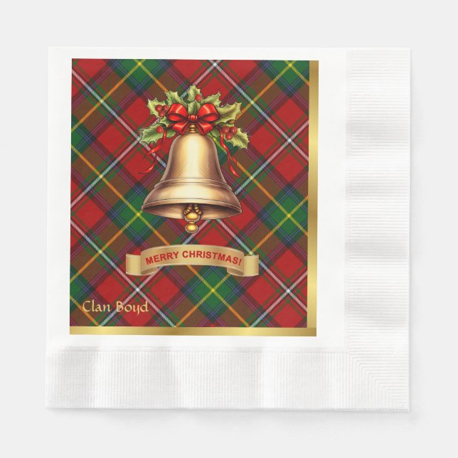 Boyd Personalised Tartan Christmas Napkin (Front)