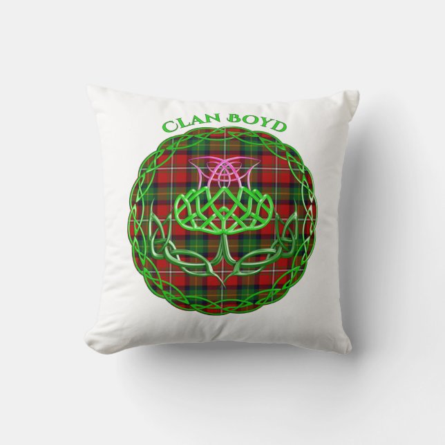 Boyd Scottish Tartan Celtic Thistle Cushion (Front)