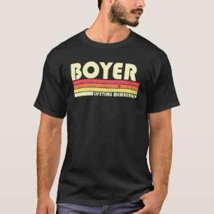 Boyer Surname Retro Vintage 80s 90s Birthday Reuni T-Shirt