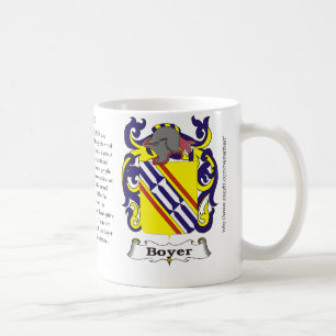 Boyer, the origin, meaning and the crest coffee mug