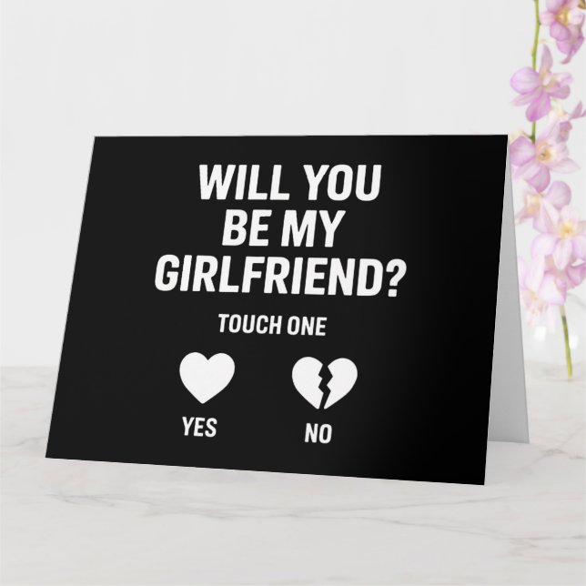 Boyfriend Ask her Will You Be My Girlfriend  Card (Orchid)