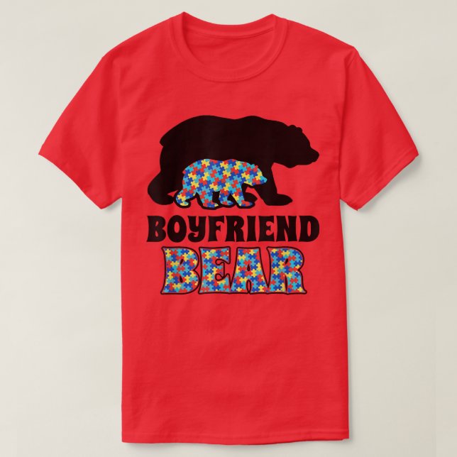 Boyfriend Bear Autism Awareness  T-Shirt (Design Front)
