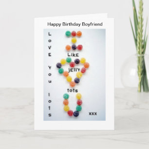Boyfriend Birthday Card Love you Lots Jelly Tots