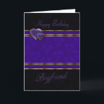 boyfriend birthday card modern design, purple and<br><div class="desc">boyfriend birthday card modern design,  purple and black card</div>