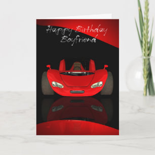Boyfriend Birthday Card With Red Sports Car