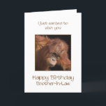 Boyfriend Birthday, Orang Utan Card<br><div class="desc">Give your boyfriend a cheeky monkey of a birthday card. A birthday card for your very own top banana! A baby orangutan looking cute.</div>