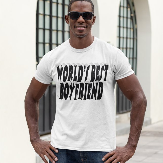 Boyfriend black typography T-Shirt (Creator Uploaded)
