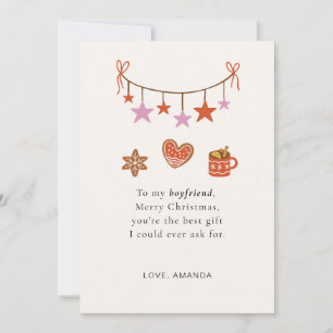 Boyfriend Christmas Card Cute Personalised