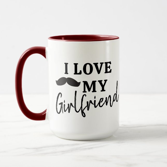 Boyfriend Coffee Mug - I Love My Girlfriend Slogan (Left)