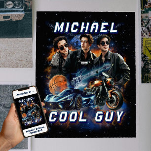 Boyfriend Collage Photos Retro Bootleg 90s and Y2K Poster