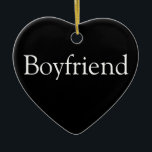 Boyfriend Definition Black and White Modern Ceramic Tree Decoration<br><div class="desc">Personalise for your boyfriend to create a unique anytime gift. A perfect way to show him how amazing he is every day. Designed by Thisisnotme©</div>
