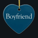 Boyfriend Definition Modern Blue Fun Ceramic Tree Decoration<br><div class="desc">Personalise for your special boyfriend to create a unique gift. A perfect way to show him how amazing he is every day. Designed by Thisisnotme©</div>