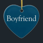 Boyfriend Definition Modern Blue Fun Ceramic Tree Decoration<br><div class="desc">Personalise for your special boyfriend to create a unique gift. A perfect way to show him how amazing he is every day. Designed by Thisisnotme©</div>
