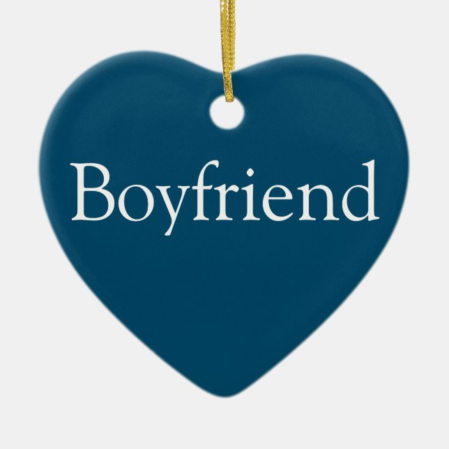 Boyfriend Definition Modern Blue Fun Ceramic Tree Decoration (Front)