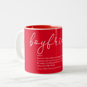 Boyfriend Definition Script Love Heart Two-Tone Coffee Mug