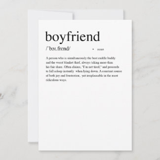 Boyfriend Definition Valentine's Card