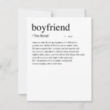 Boyfriend Definition Valentine's Day Card