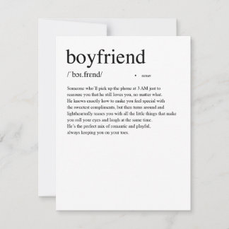 Boyfriend Definition Valentine's Day Card