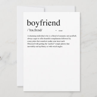 Boyfriend Definition Valentine's Day Card